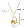 Rose Heart Pendant Necklace – Gold Stainless Steel Choker Pendant Necklace Nixie XL2606-579