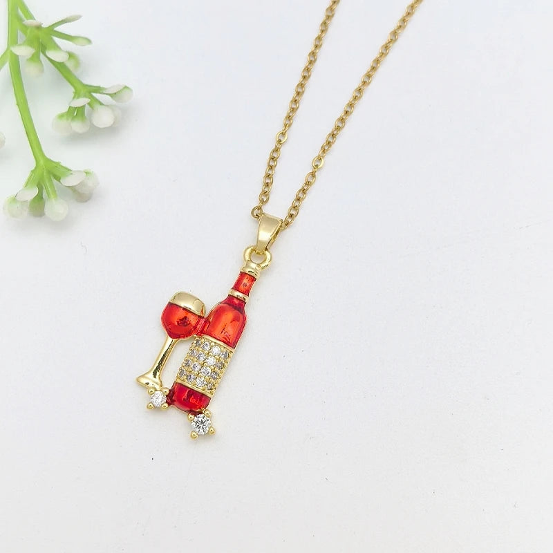 Women's Vintage Cherry Blossom Picture Frame Pendant Necklace