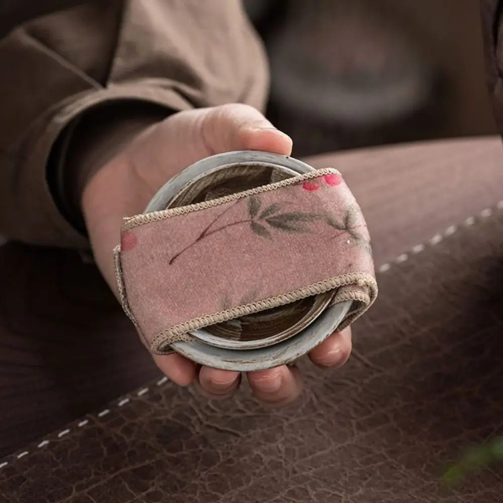 Retro Suede Teapot Protective Cover | Chinese Style Travel Wrap Teapot Protective Cover Nixie