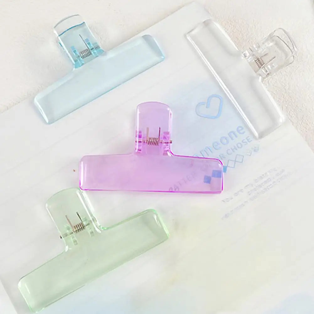 2 Pcs Acrylic Binder Clips Strong Grip Colorful Jelly Paper Clips Binder Clips Nixie