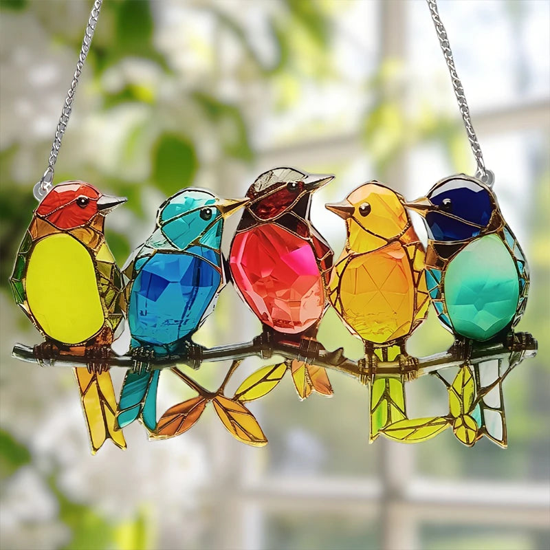 Colorful Acrylic Bird Pendant – Car & Garden Decoration Hanging Ornament Nixie