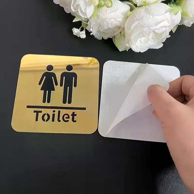 Acrylic Bathroom Sign Men & Women – Round & Square 3.94in Bathroom Door Sign Nixie