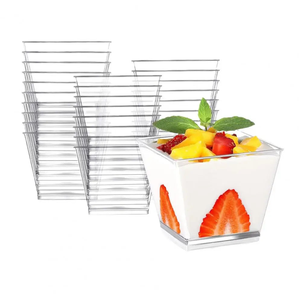 10pc Clear Disposable Plastic Mousse & Dessert Cups BPA-Free Disposable Dessert Cups Nixie
