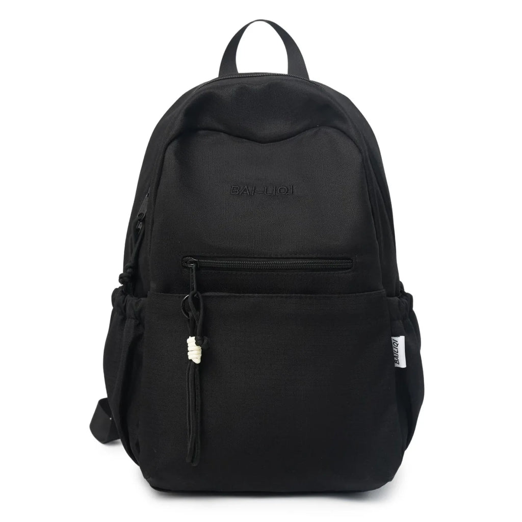 Nixie Lightweight Nylon Backpack for Women, Girls & School Nylon Backpack Nixie BB-700-Black
