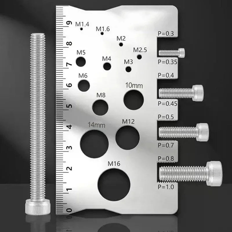 Stainless Steel Thread Gauge – Bolt Nut Screw Measurement Tool Thread Gauge Tool Nixie