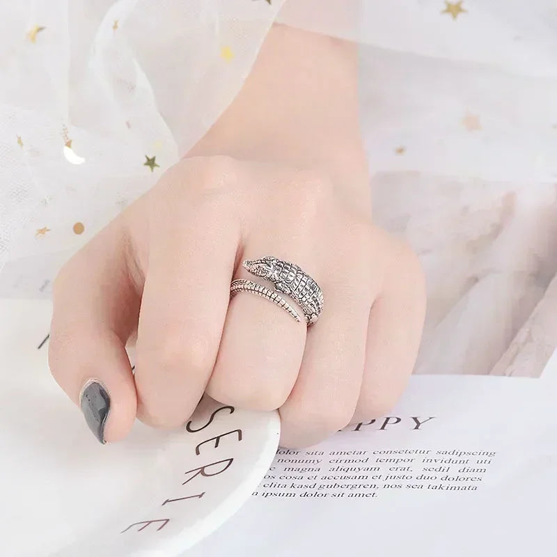 Vintage Punk Dragon Snake Tiger Adjustable Ring | Unisex Fashion Ring Nixie