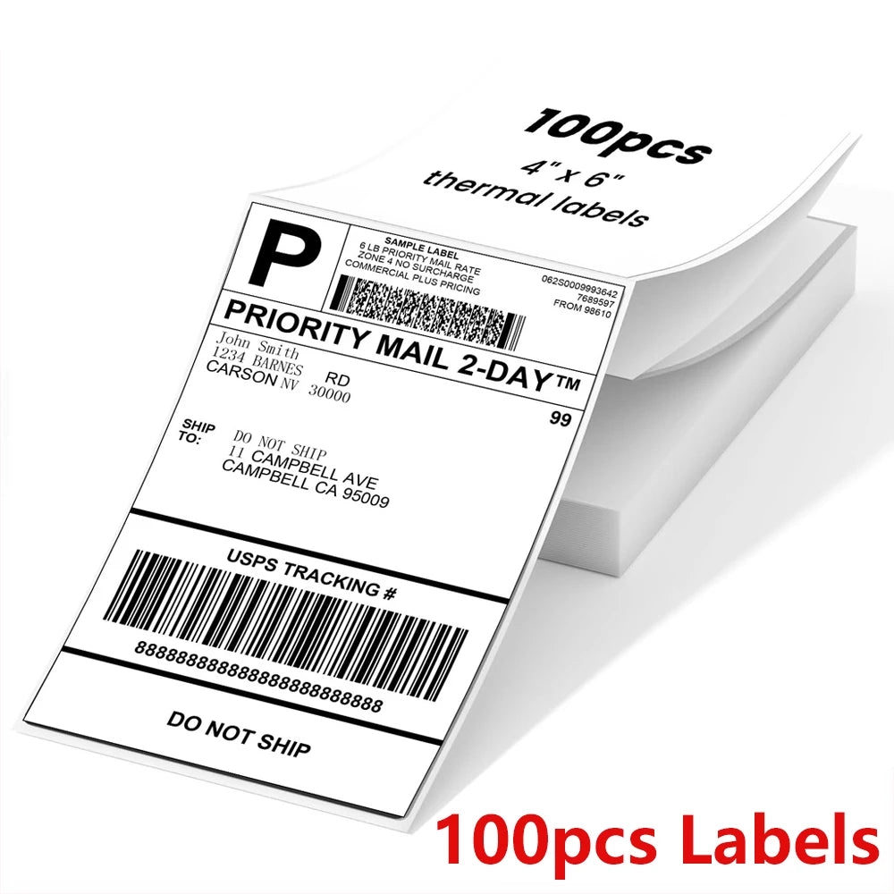 4x6 Thermal Shipping Labels 100x150mm Self-Adhesive 500 Sheets Thermal Shipping Labels Nixie 100pcs