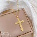 Women's Gold Cross Pendant Necklace | Stainless Steel Choker Cross Pendant Necklace Nixie XL2606-613