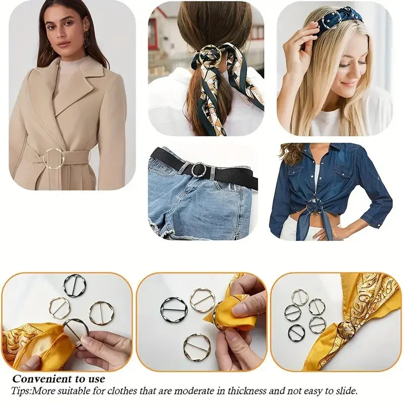 5Pcs Metal Adjustable Clip Buttons for Shirts, Shawls & Waist Fashion Clothing Clips Nixie