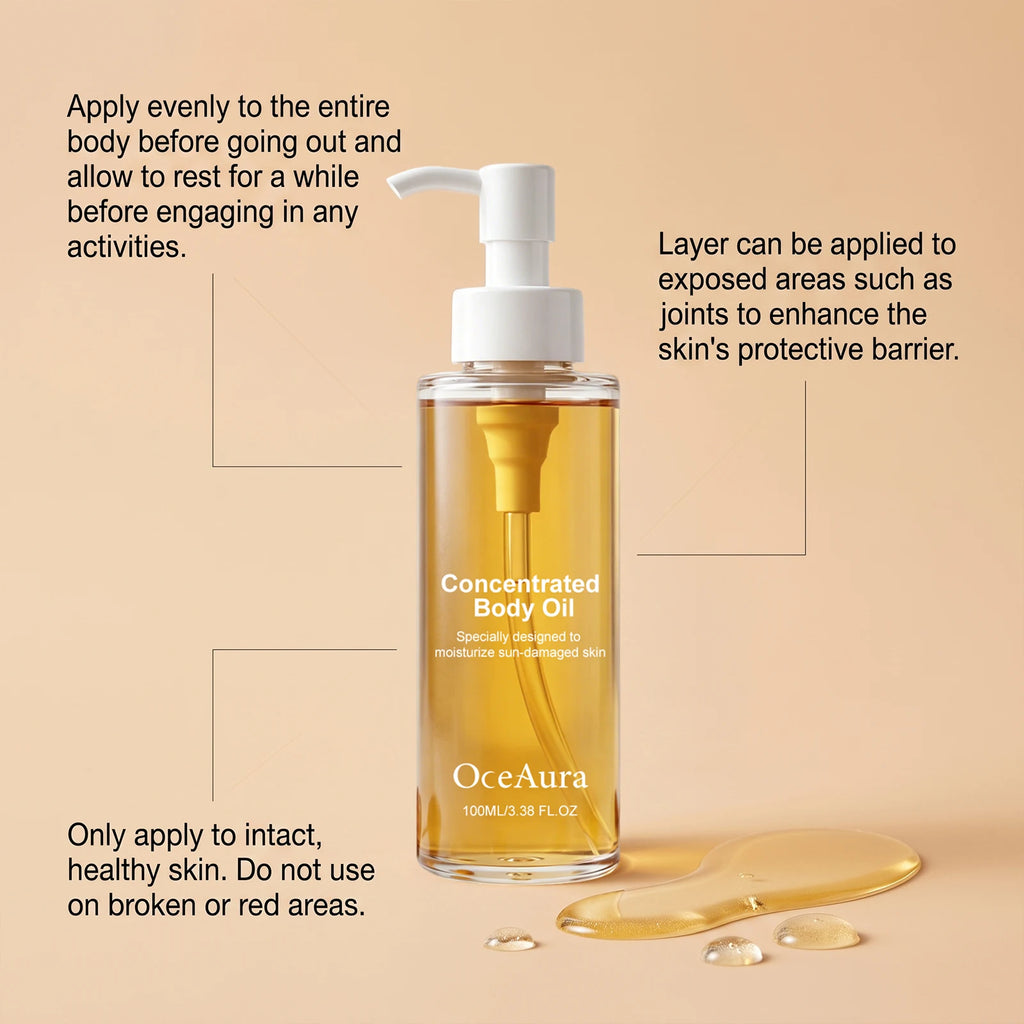 OceAura Golden Body Oil – Lightweight Hydrating Daily Glow Body Oil Nixie