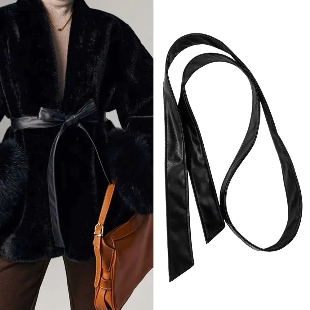PU Leather Tie Belt No Buckle | Arrowhead Design 5×250cm