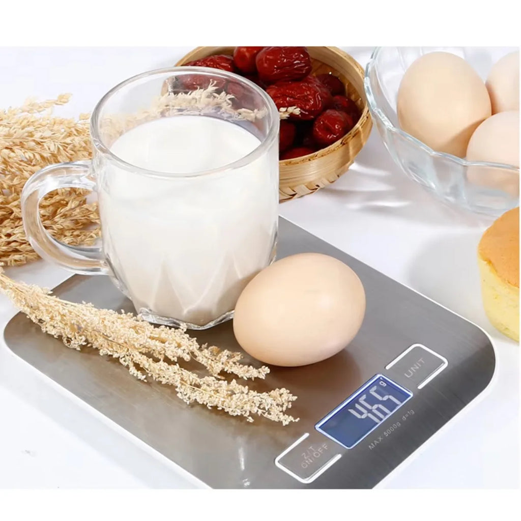 10kg Digital Kitchen Food Scale – Stainless Steel & LCD Tare Digital Kitchen Scale Nixie