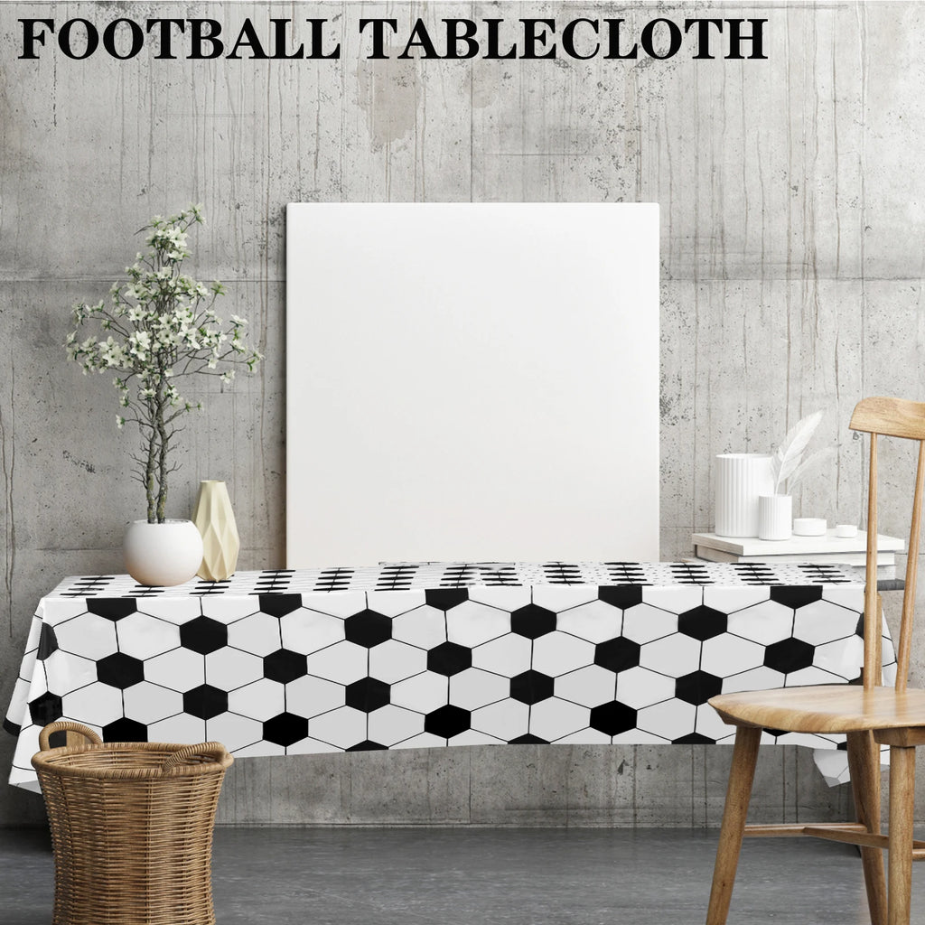 6Pcs Soccer Party Tablecloths – Waterproof Rectangle Covers Party Tablecloth Set Nixie