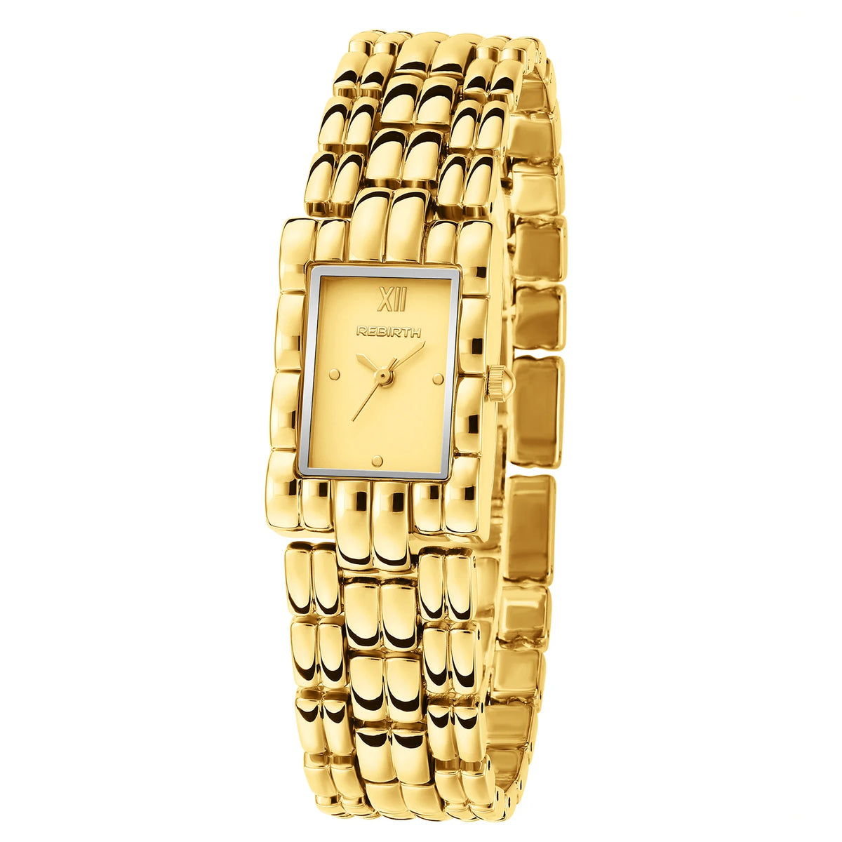 REBIRTH Vintage Square Women's Quartz Watch | Gold Chain Strap Women's Quartz Watch Nixie 2
