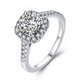 925 Sterling Silver Cushion Cut Halo CZ Solitaire Ring 2.45 Cttw Sterling Silver Ring Nixie 7 WHITE