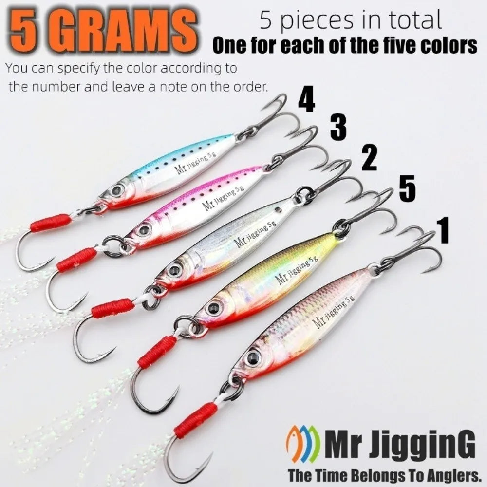 Micro Metal Jig Spoon Lure 1.5g 3g 5g – 3D Cast Fishing Bait