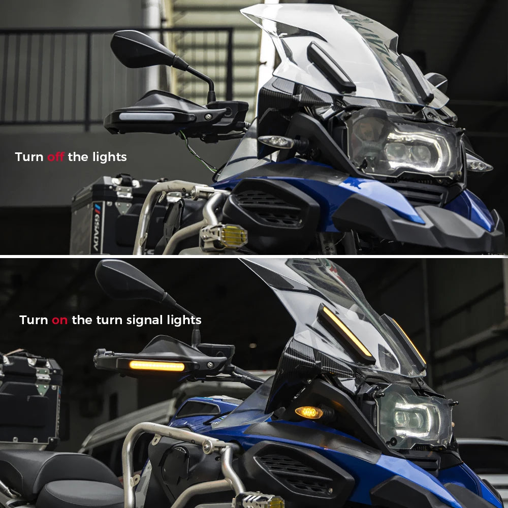 KEMIMOTO BMW R1200GS R1250GS F850GS Handguards LED Turn Signals Motorcycle Handguards Nixie