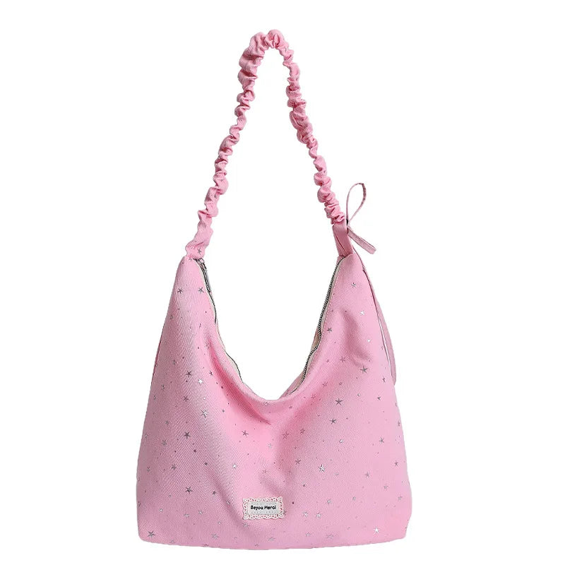 Korean Polka Dot Crossbody Bag – Large Shoulder Bag for Women Crossbody Shoulder Bag Nixie Pink