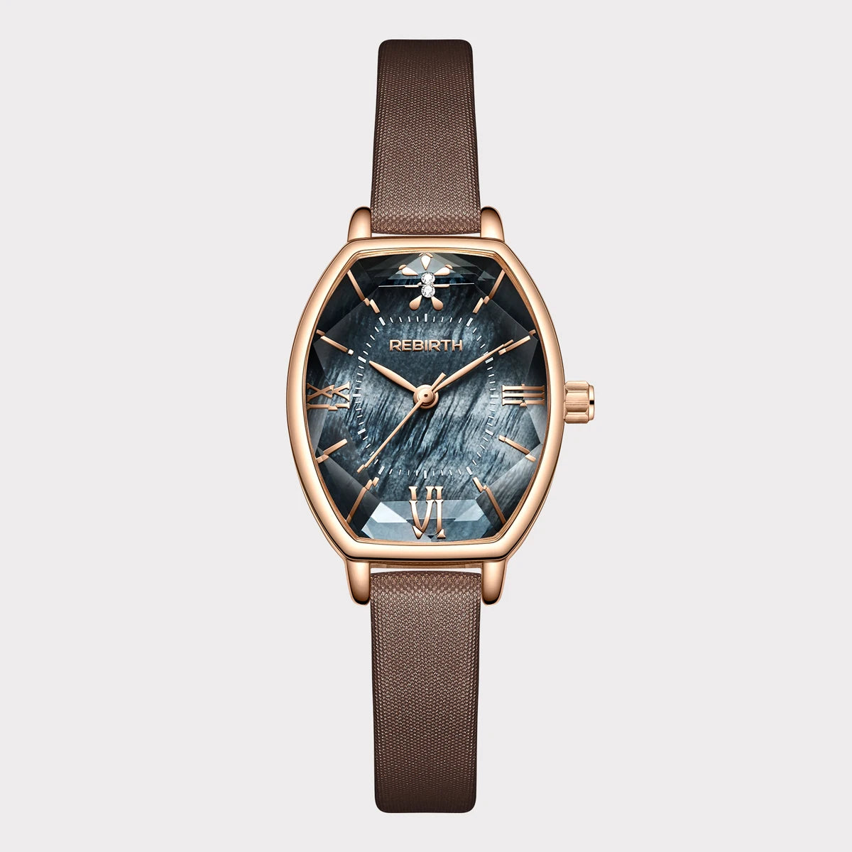 REBIRTH Women's Retro Leather Quartz Watch | Numberless Dial Women's Quartz Watch Nixie Bronze