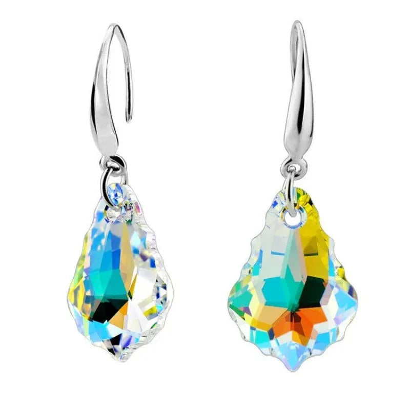 Water Drop Crystal Necklace & Earrings Set – AB White Style Crystal Jewelry Set Nixie