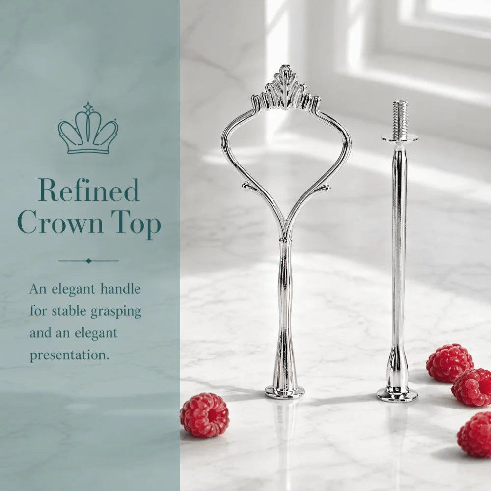 Crown Handle Tiered Cake Stand Hardware Set – Gold & Silver Cake Stand Hardware Nixie