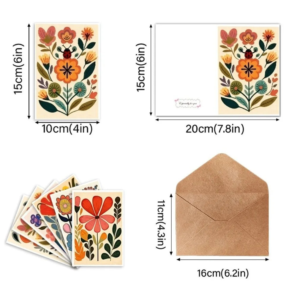 Boho Floral Thank You Cards with Envelopes – 12 or 24 Pack Greeting Note Cards Nixie