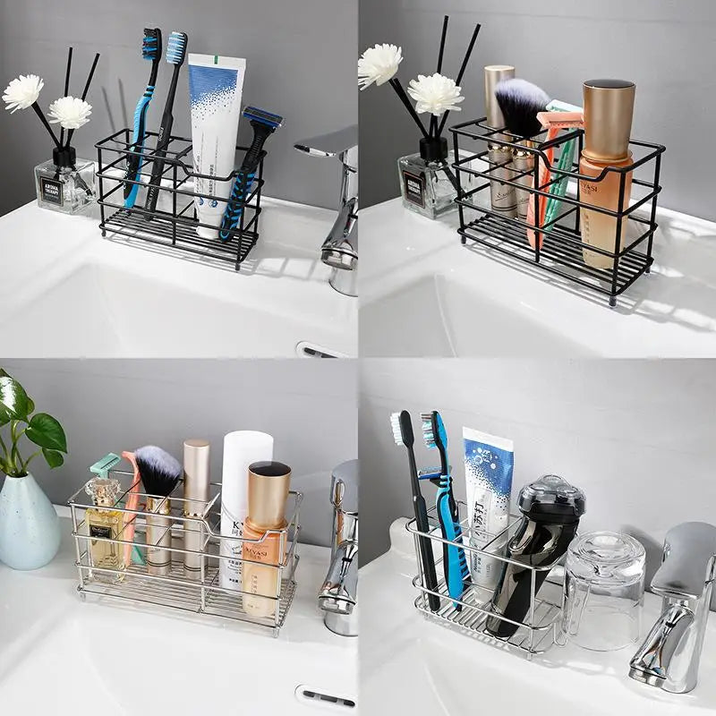 Black Metal 3-Compartment Countertop Storage Organizer Rack Countertop Storage Rack Nixie
