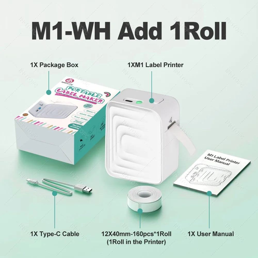 Marklife M1 Mini Bluetooth Thermal Label Printer – Inkless