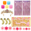Birthday Party Decoration Kit – Backdrop, Fringe & Crown Party Decoration Kit Nixie Style A