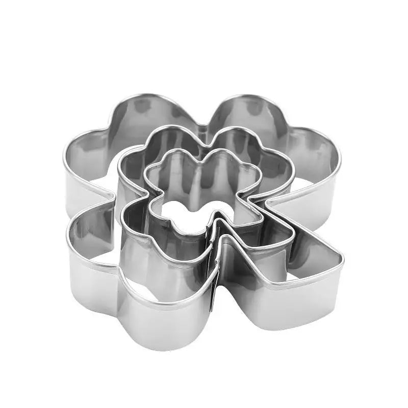 3-Piece Clover Cookie Cutter Set – Stainless Steel Baking Molds Cookie Cutter Set Nixie