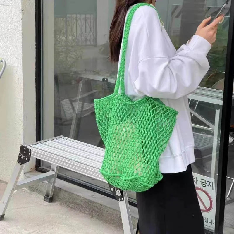 Nixie Large-Capacity Hollow-Out Woven Shoulder Bag for Women Woven Shoulder Bag Nixie
