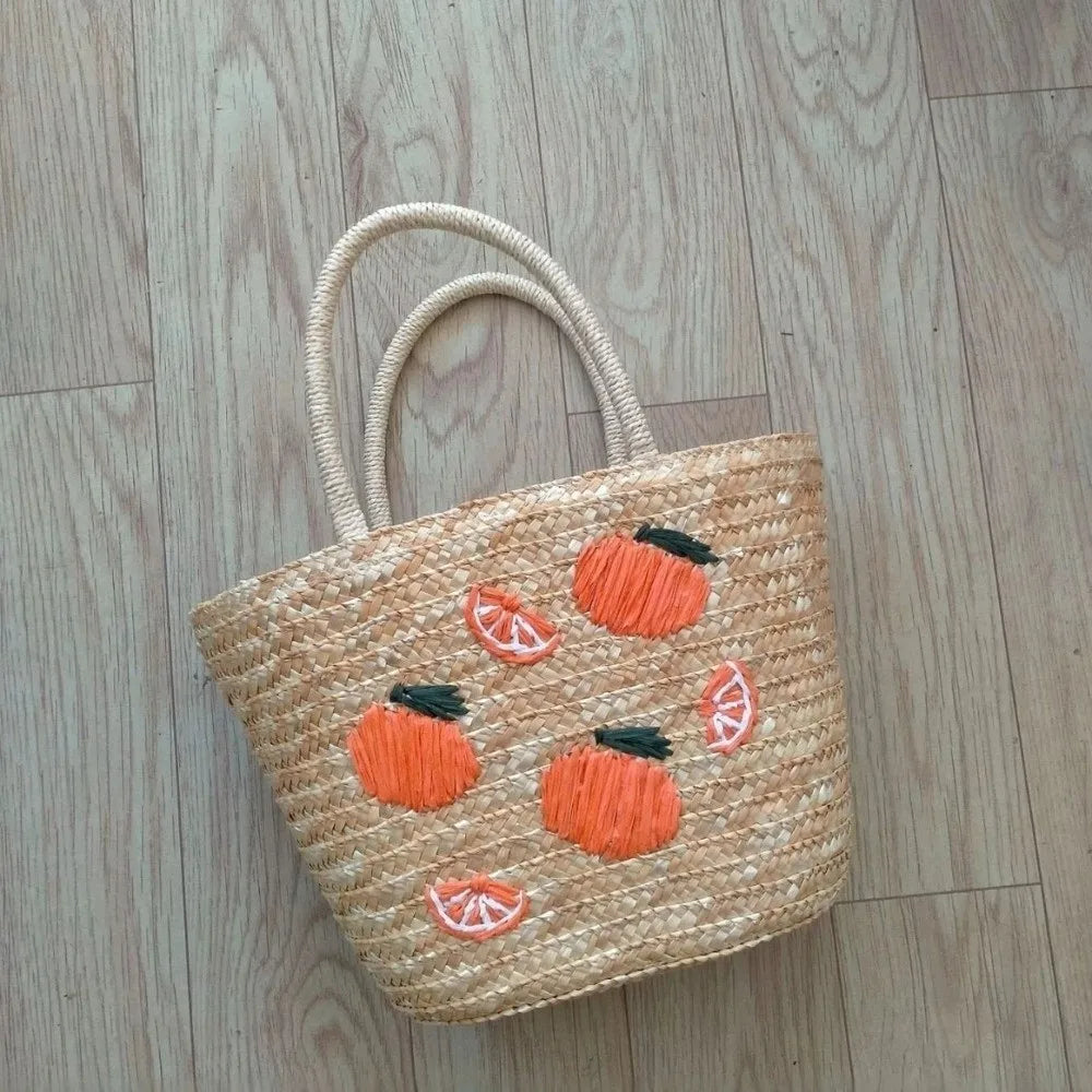 Embroidery Straw Tote Bag – Large Boho Shoulder Handbag Straw Tote Bag Nixie