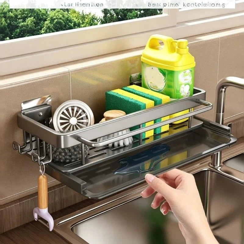 Wall-Mounted Aluminum Kitchen Rack | Rust-Resistant Storage