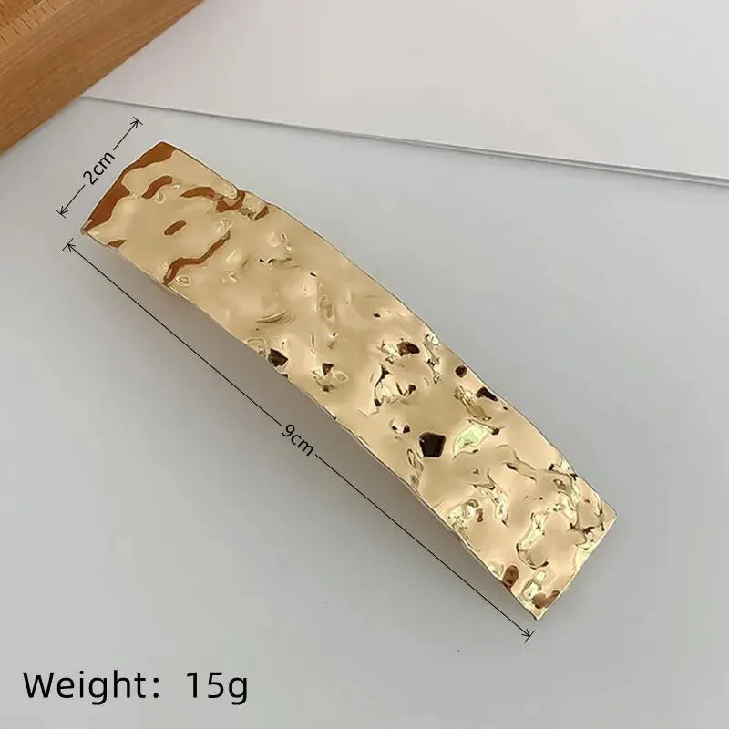 Metal Geometric Spring Hair Clip – Gold & Silver Plated Hair Clip Nixie XL1503-1