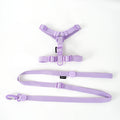 Macaroon Color Dog Harness Collar & Leash Set – Small Dogs Pet Harness Set Nixie Set PURPLE S