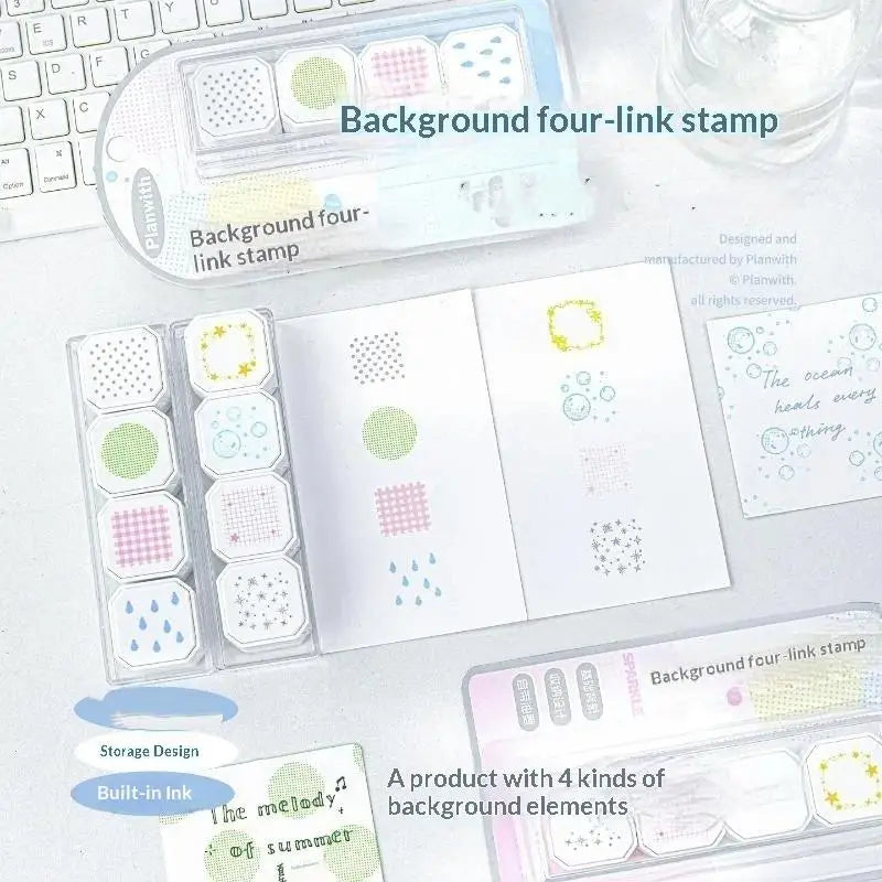 4-in-1 Background Stamp Set for Scrapbooking & Journaling