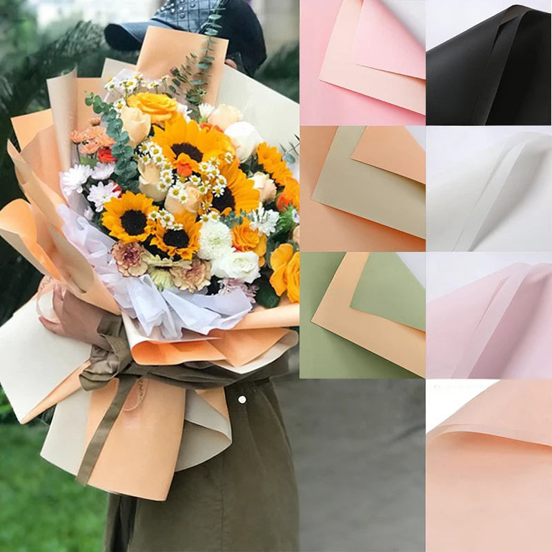 20Pcs Two-Sided Waterproof Flower Bouquet Wrapping Paper 58x58 Flower Wrapping Paper Nixie