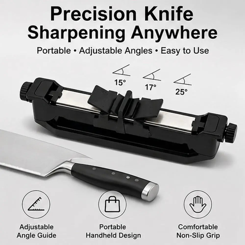 Adjustable Angle Knife Sharpener – Dual Whetstone & Non-Slip Grip Knife Sharpener Nixie