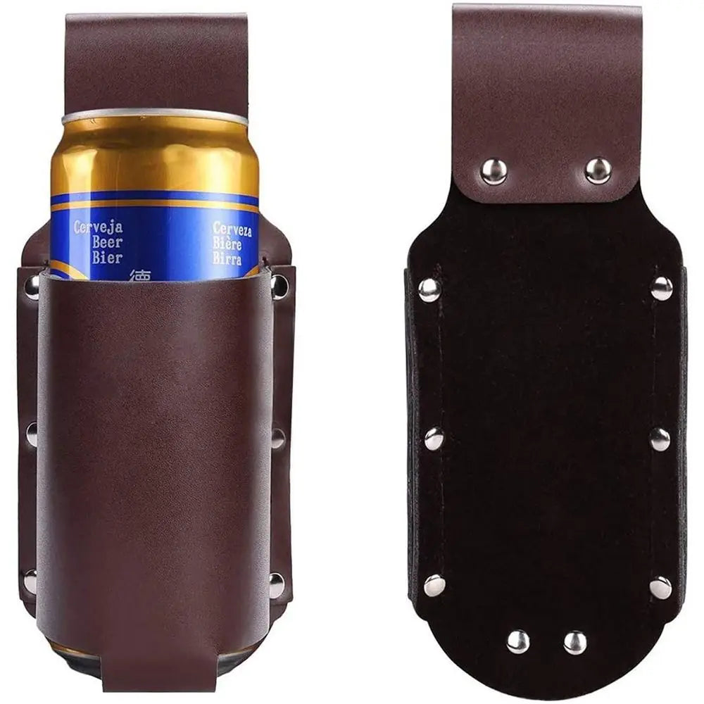 PU Leather Beer Bottle Waist Holster Belt Bag