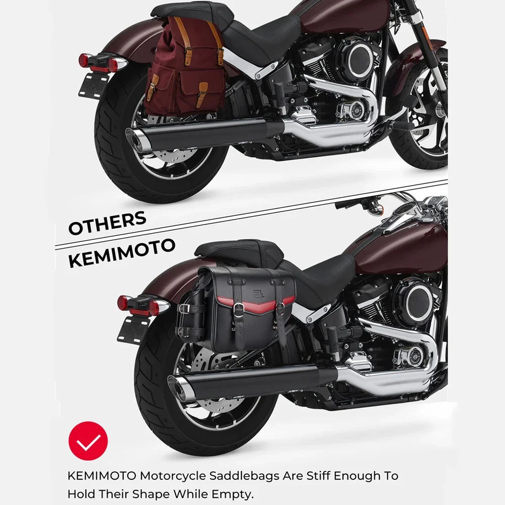 Waterproof PU Leather Motorcycle Saddle Bags – Universal Fit