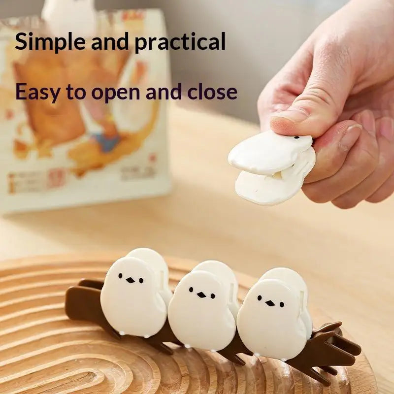 Bird-Shaped Magnetic Food Bag Sealing Clips with Branch Base Food Sealing Clips Nixie