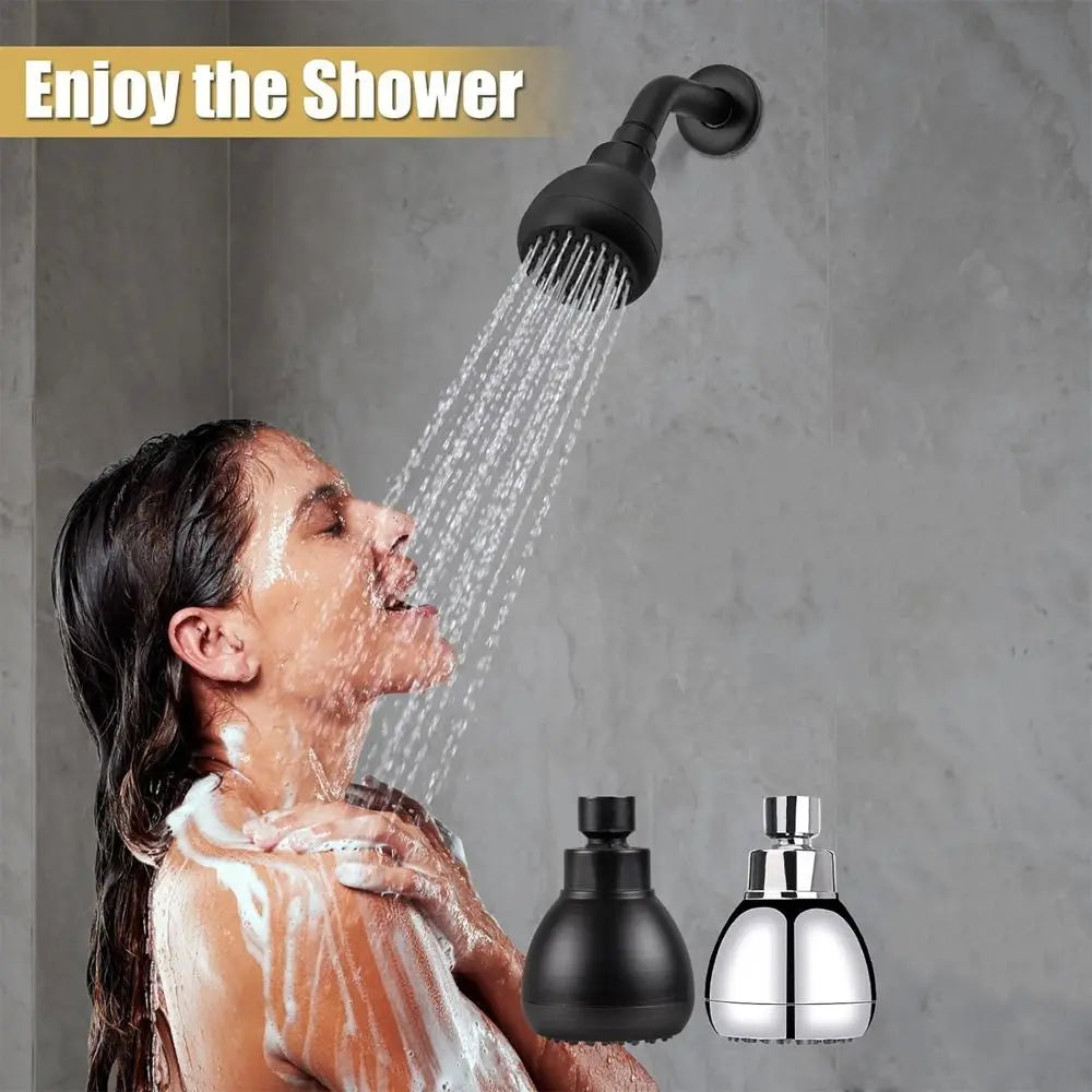 Matte Black Rain Shower Head 360° Rotation – High Pressure Rain Shower Head Nixie