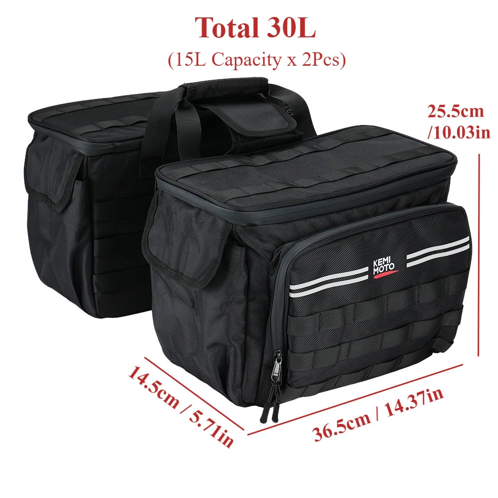 Motorcycle Saddlebags 15L 30L with Brackets – Throw Over Bags Motorcycle Saddlebags Nixie 30L