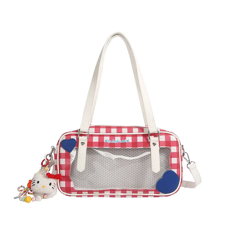 Nixie Plaid Crossbody Bag – Large Capacity PU Shoulder Bag