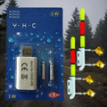 Night Fishing Float Set – 2 Bobbers + USB Charger & CR425 Batteries Night Fishing Float Set Nixie C- Double Bell Float