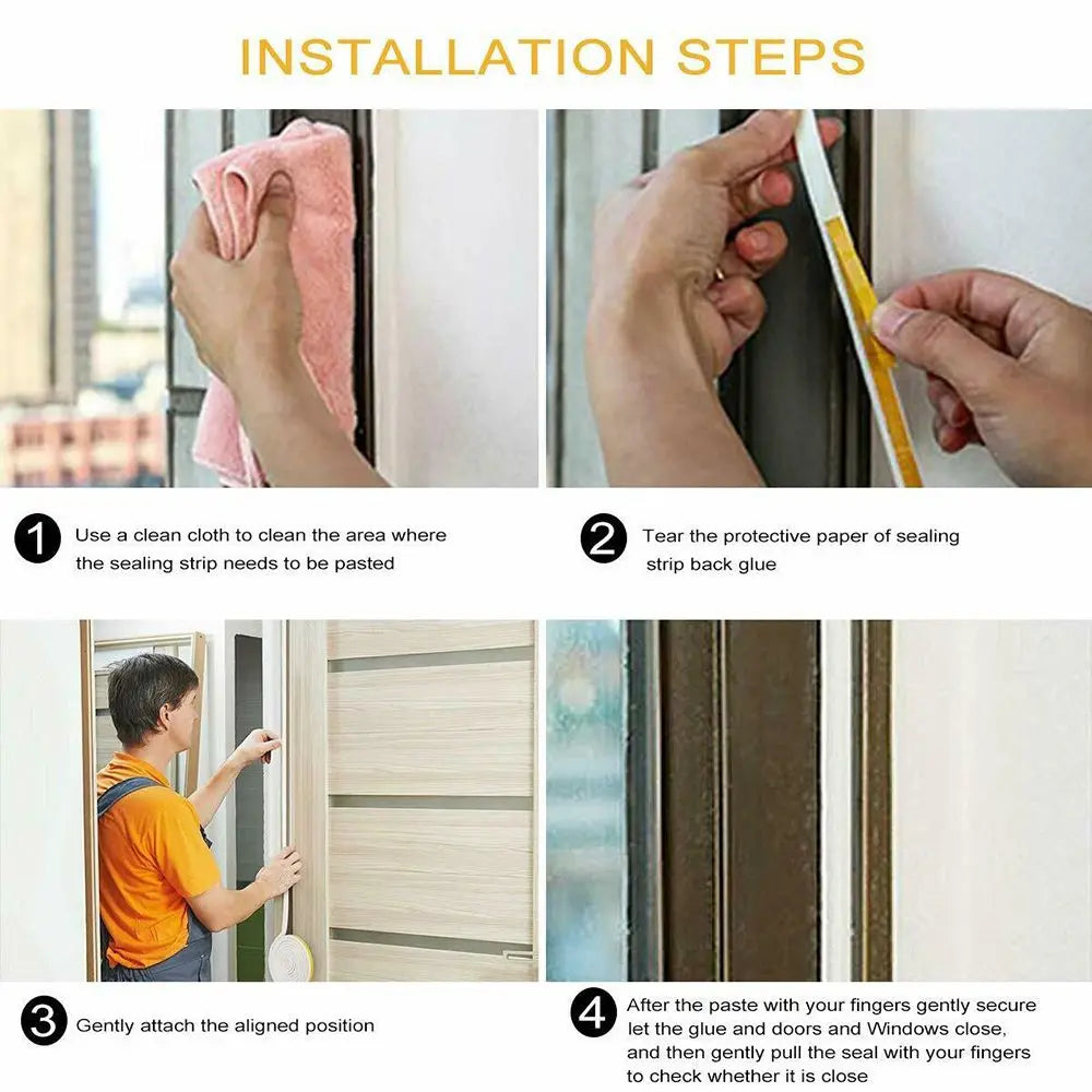 EPDM Foam Door & Window Seal Strip 5/10M – Draught Excluder Foam Weatherstrip Seal Nixie