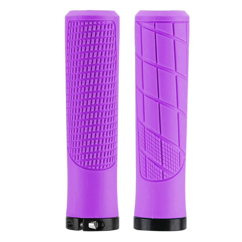 MTB Lock-On Handlebar Grips – Non-Slip Rubber & Alloy Cuffs Bicycle Handlebar Grips Nixie Purple