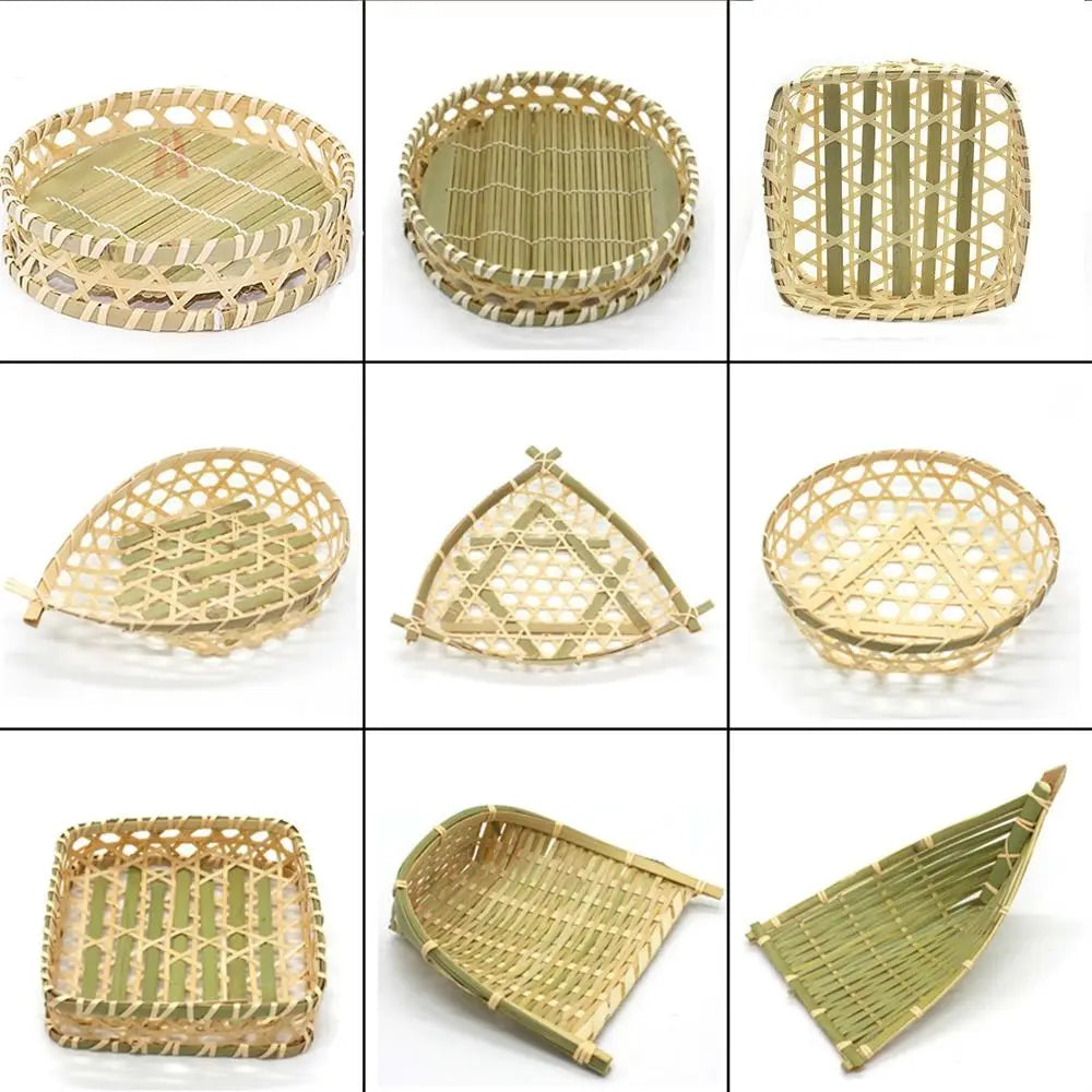Miniature Woven Bamboo Basket – 1:12 & 1:6 Dollhouse Decor