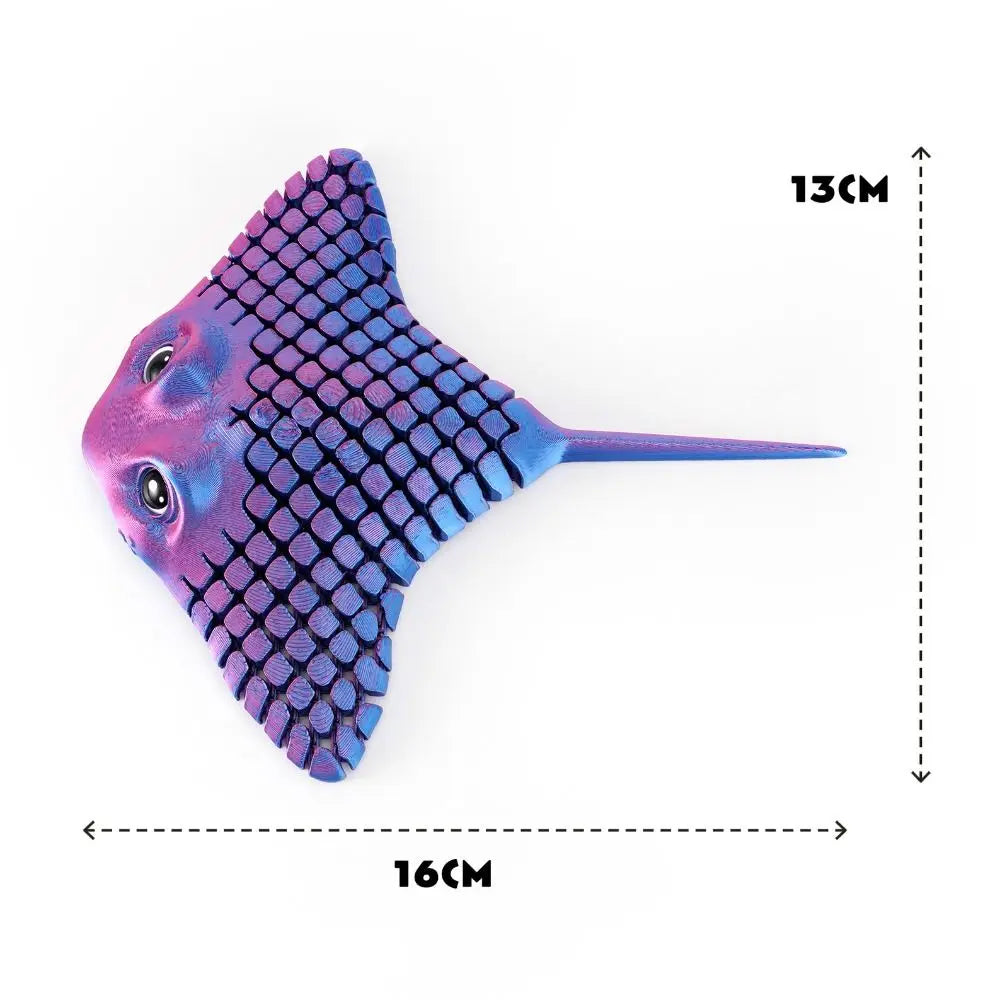 3D Printed Manta Ray Figurine – Movable, 10 Colors | Nixie