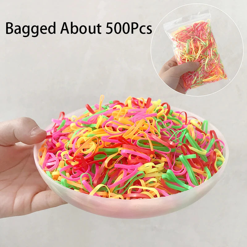500pc Colorful Elastic Hair Bands Ponytail Holders for Women Elastic Hair Bands Nixie 3
